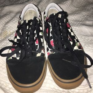 cherry checkered vans